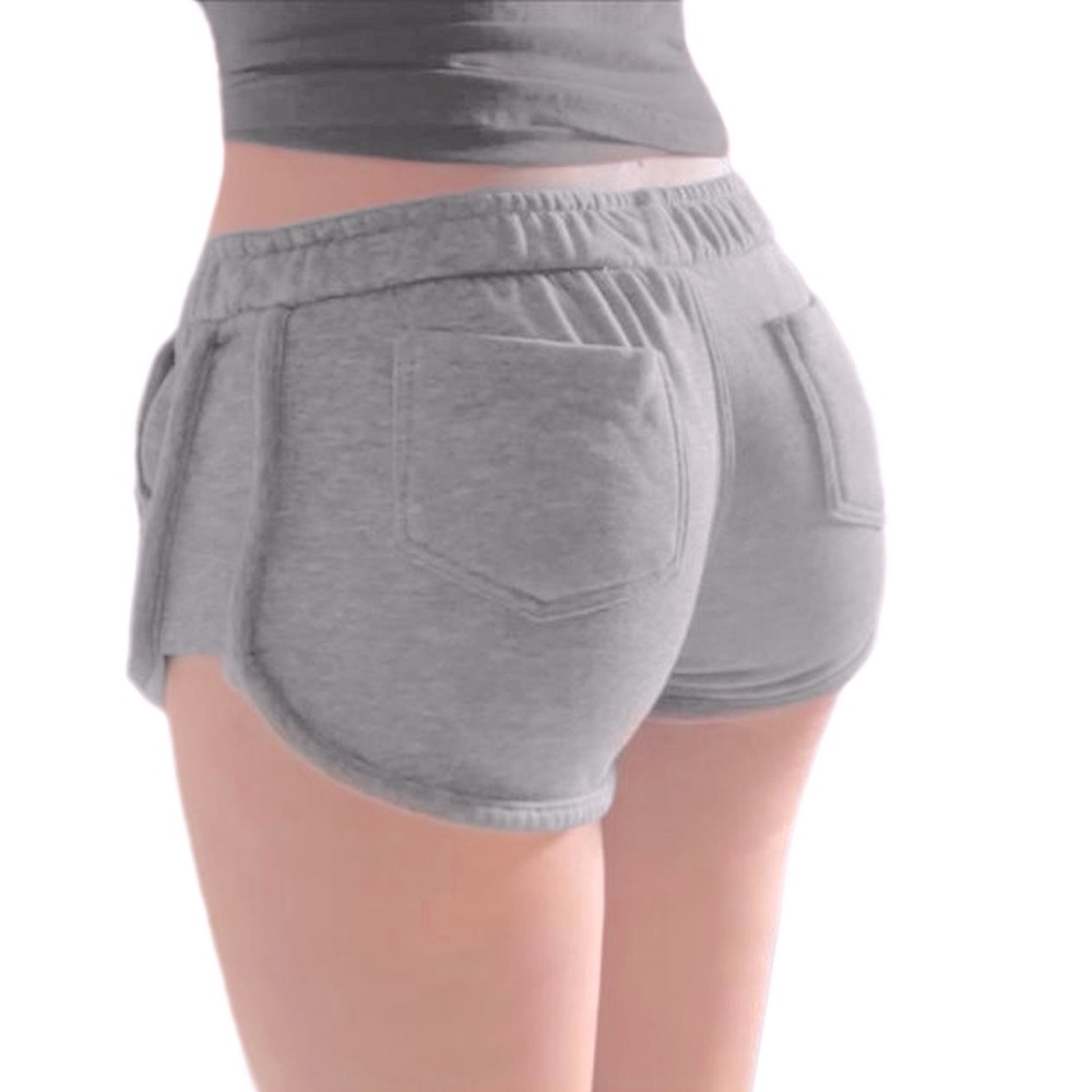 Thick Cotton Quality Material Dolphin Short Shorts with Back & Side Pockets!